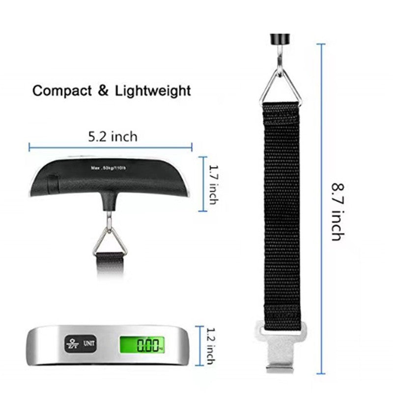 Balança portátil digital display lcd 110lb/50kg bagagem eletrônica pendurado
