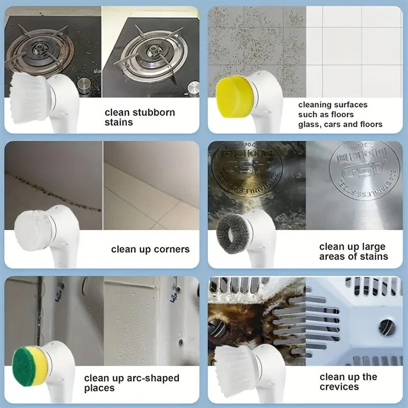 Escova de Limpeza Elétrica - Multifuncional 5 em 1