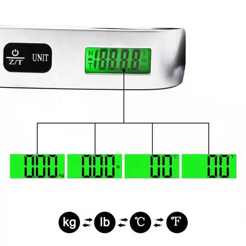 Balança portátil digital display lcd 110lb/50kg bagagem eletrônica pendurado