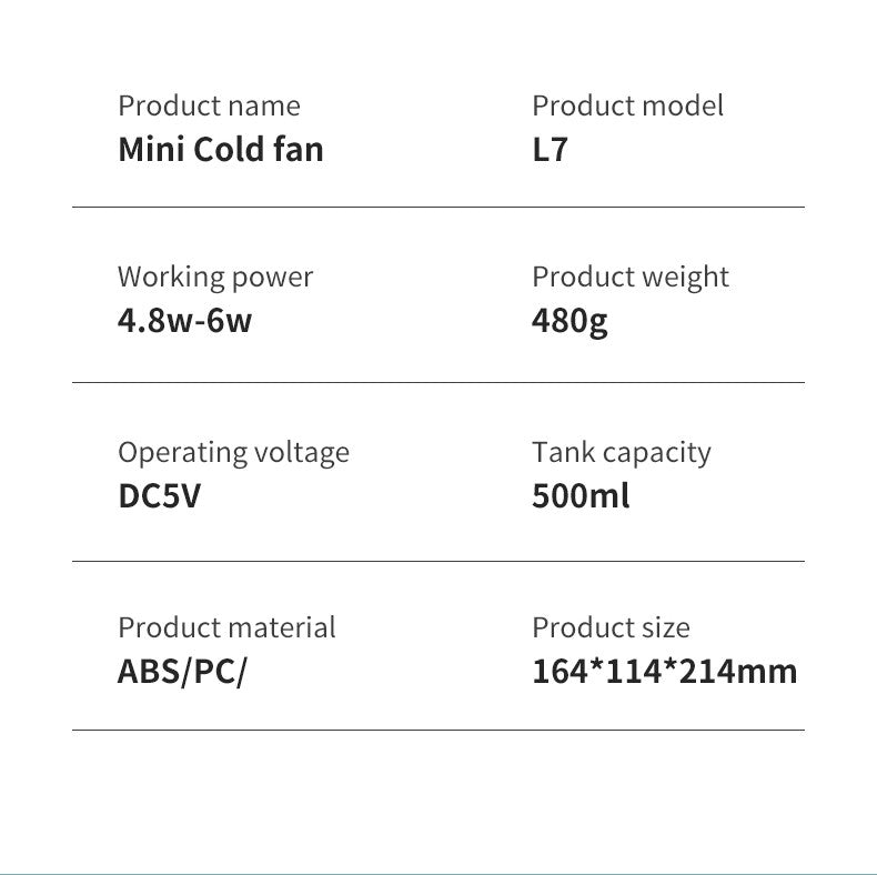 Ar Condicionado Portátil - Recarregável - Ventilador de Refrigeração a Água