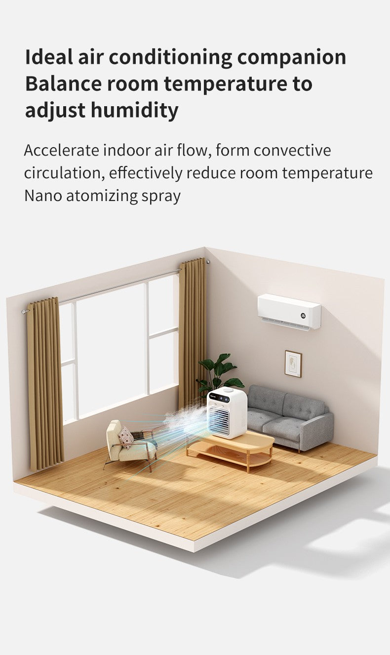 Ar Condicionado Portátil - Recarregável - Ventilador de Refrigeração a Água